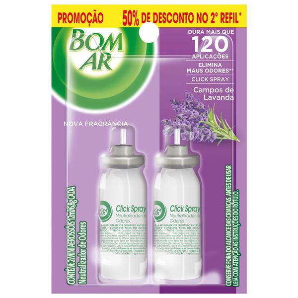 BOM AR CLICK SPRAY C/2 CAMPOS DE LAVANDA RECKIT