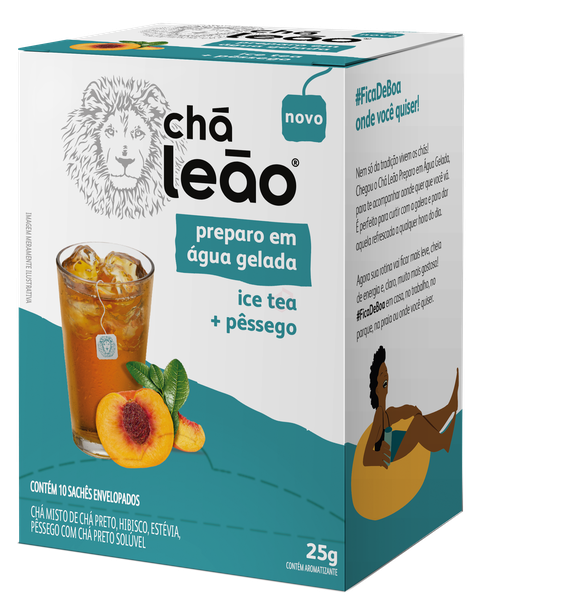 CHA LEAO GELADO ICE TEA PESSEGO 25G