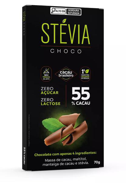 CHOCOLATE BARRA ONLY4 55% STEVIA 70G