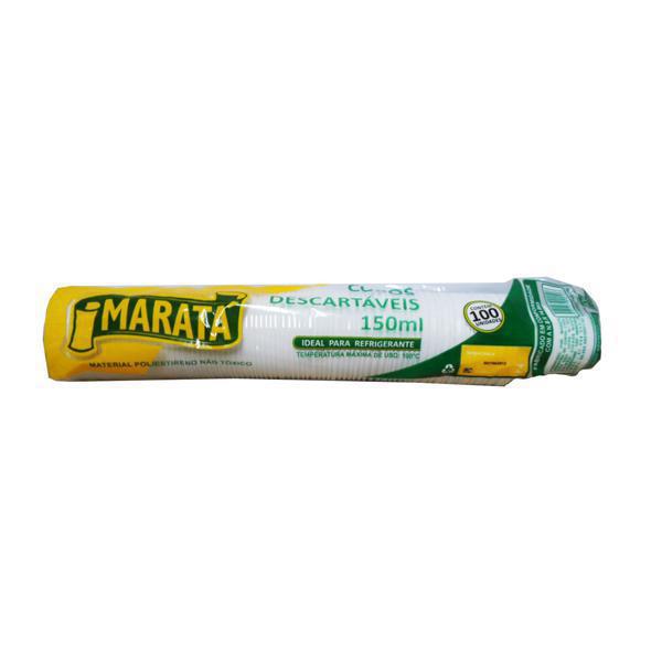 COPO PLAST. DESC.BRANCO MARATA 150ML C 100UN