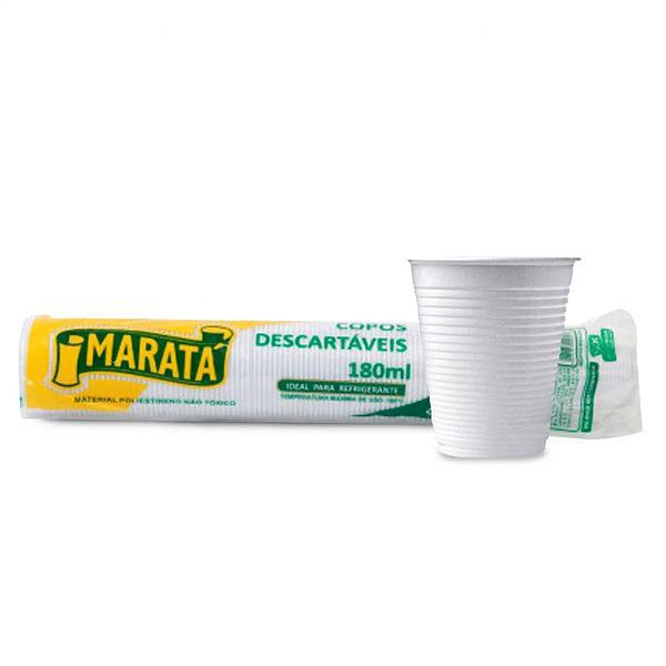 COPO PLAST. DESC.BRANCO MARATA 180ML C 100UN