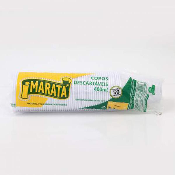 COPO PLAST. DESC.TRANSPARENTE MARATA 400ML C 50UN