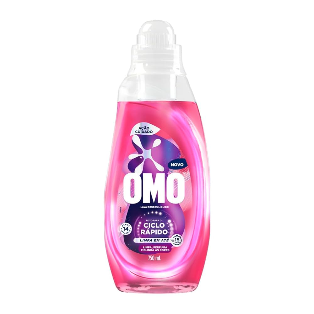 LAVA ROUPAS LIQ OMO CICLO RÁPIDO AÇÃO CUIDADO 750ML