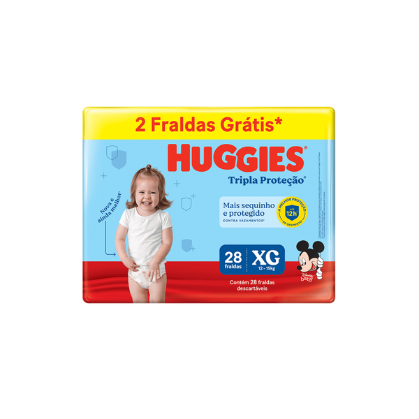 FRALDA DESC.TRIPLA PROT.MEGUINHA HUGGIES XG 28UN