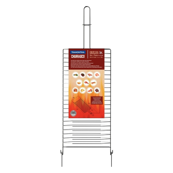 GRELHA TRAMONTINA CHURRAS ACO INOX 72X23 CM