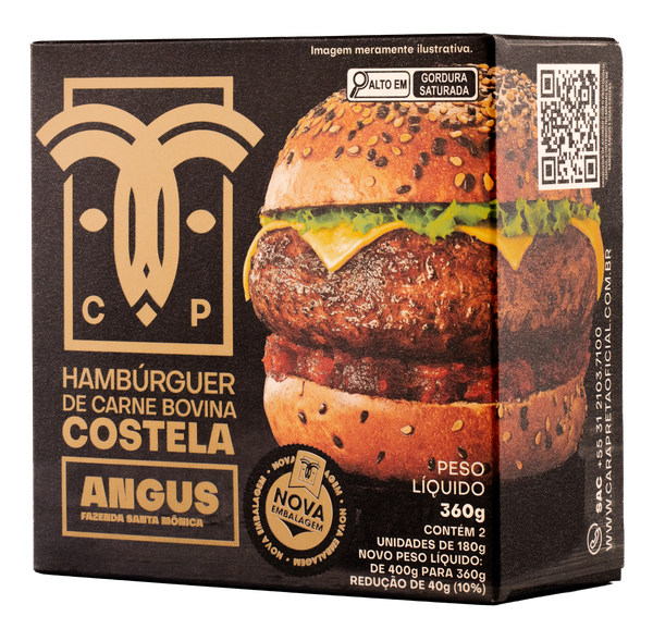 HAMBURGUER BOV. COSTELA CARAPRETA 2X 180G