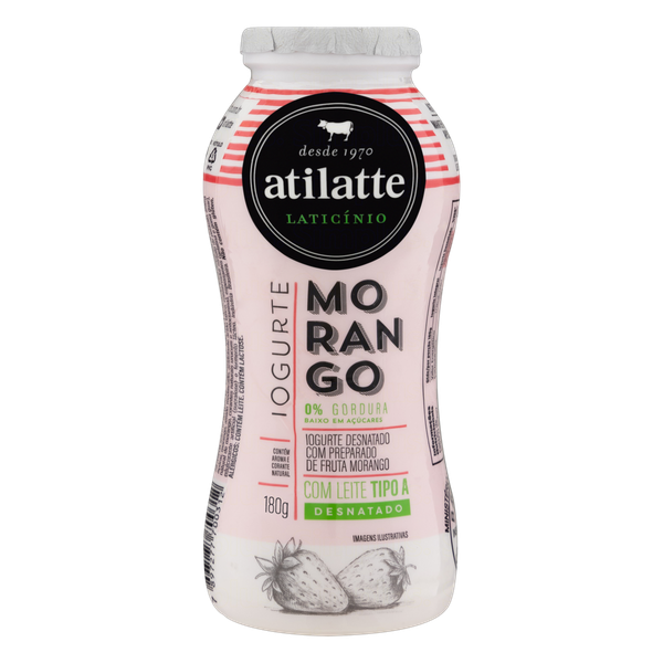 IOGURTE ATILATTE DESNATADO MORANGO 180G