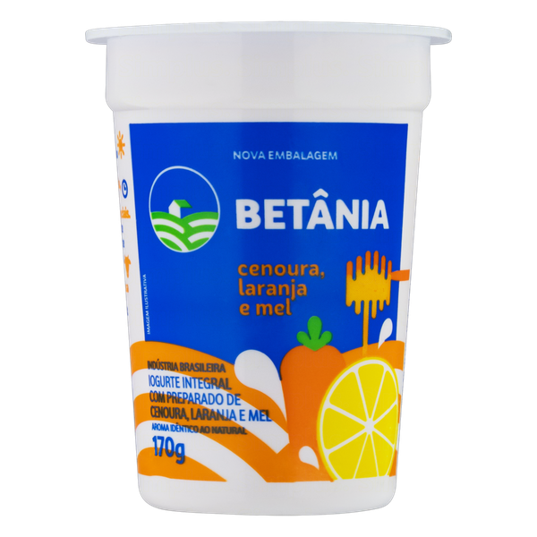 IOGURTE NATURAL LARANJA, CENOURA E MEL BETANIA 170G