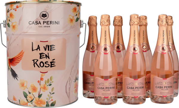 KIT 7UN ESPUM CASA PERINI BRUT ROSE 750ML+ BALDE