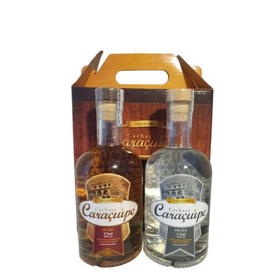 KIT CACHACA OURO 375ML PRATA CARACUIPE 375ML