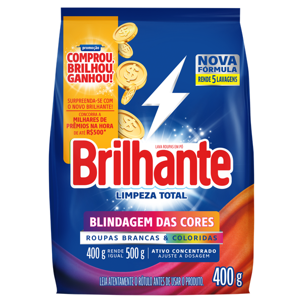 LAVA ROUPA PO BRILHANTE LIMP TOTAL 400G