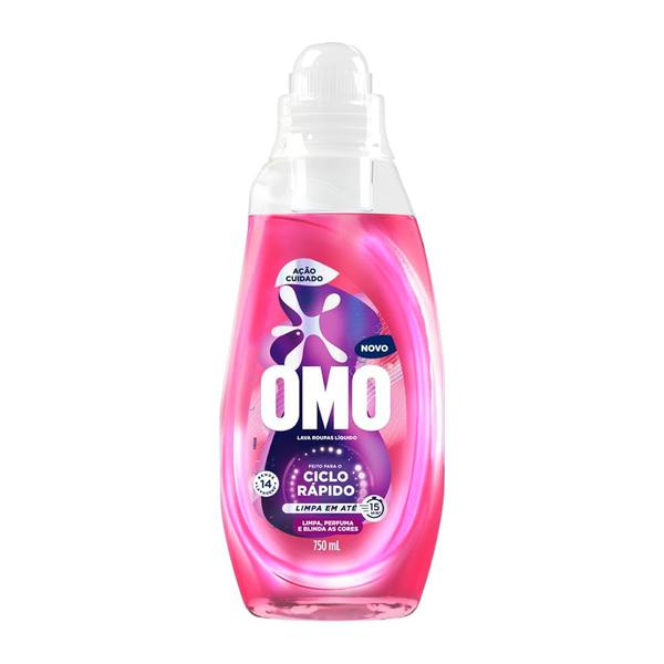 LAVA ROUPAS LIQ OMO CICLO RÁPIDO AÇÃO CUIDADO 750ML