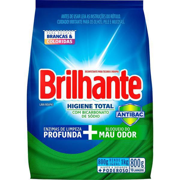 LAVA ROUPAS PO BRILHANTE HIGIENE TOTAL ANTIB SCH 800G