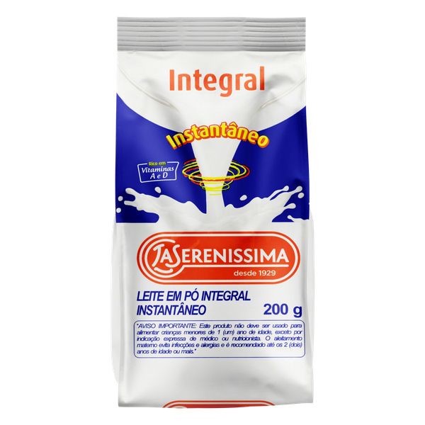 LEITE EM PÓ INTEGRAL INSTANTÂNEO LA SERENISSIMA 200G