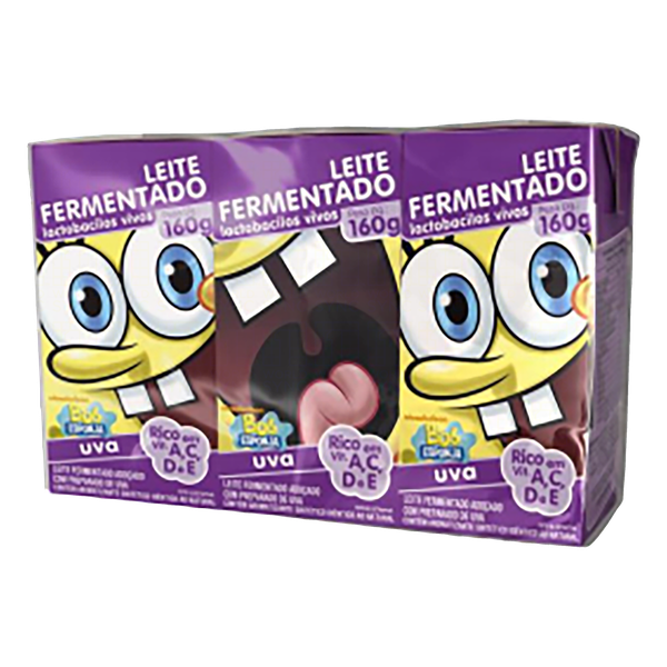 LEITE FERM BATAVO BOB ESPONJA UVA 160G