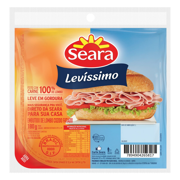 LEVISSIMO SEARA FATIADO 180G