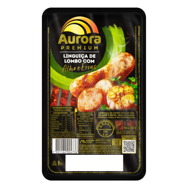 LINGUICA DE LOMBO AURORA ALHO ERVAS 500G