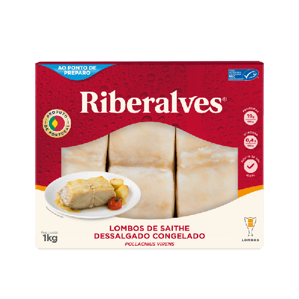 LOMBO BACALHAU SAITHE RIBERALVES DESSALGADO 800G