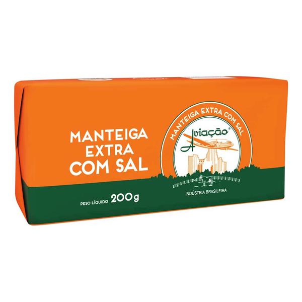 MANTEIGA COM SAL TABLETE AVIACAO 200G