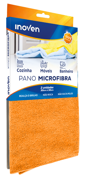 PANO MICROFIBRA INOVEN LARANJA 30X30 PCT 2UN