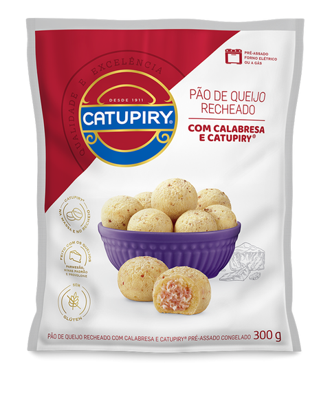 PAO DE QUEIJO RECHEADO C CATUPIRY ORIGINAL E CALABRESA 300G