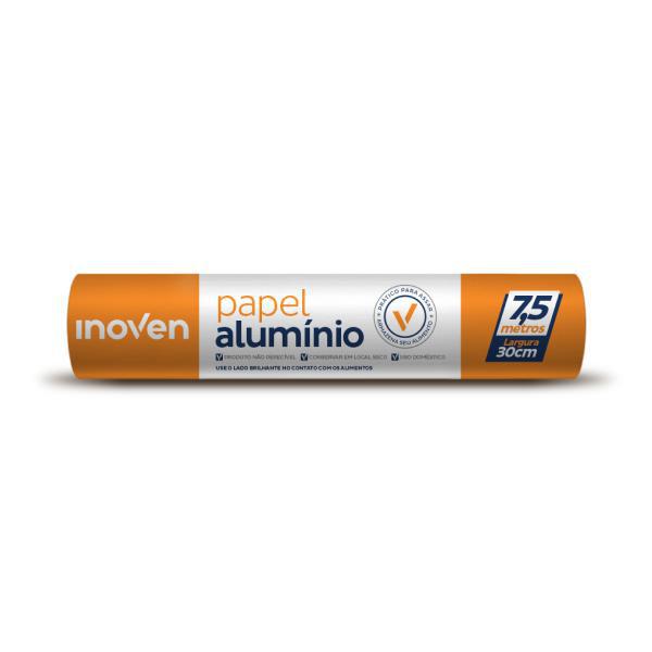 PAPEL ALUMINIO INOVEN ROLO 30CM 7,5M