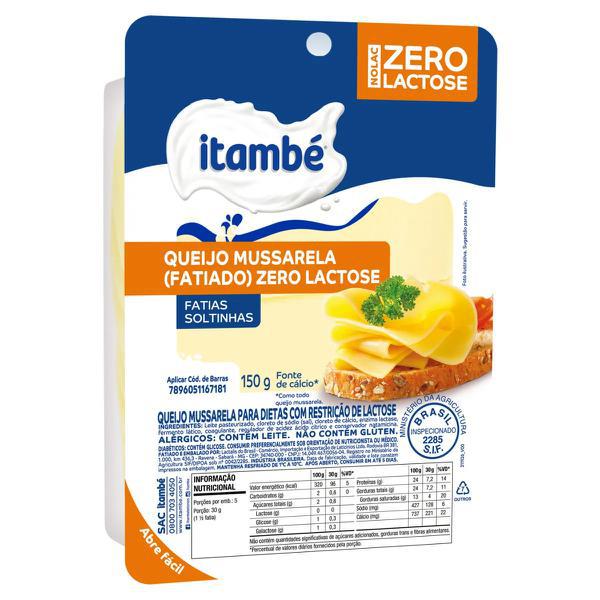 QUEIJO MUSSARELA ITAMBE FAT ZERO LACTOSE 150G