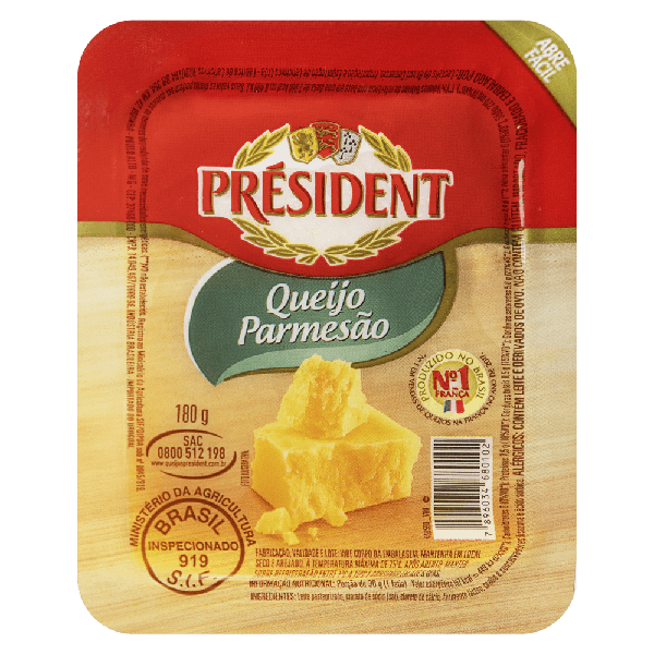 QUEIJO PARMESAO PRESIDENT CILINDRO 180G