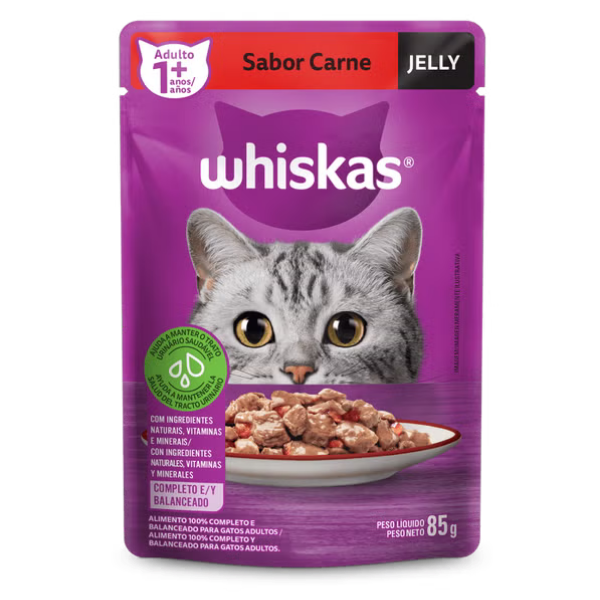 SACHE P GATOS ADT CARNE JELLY WHISKAS 85G