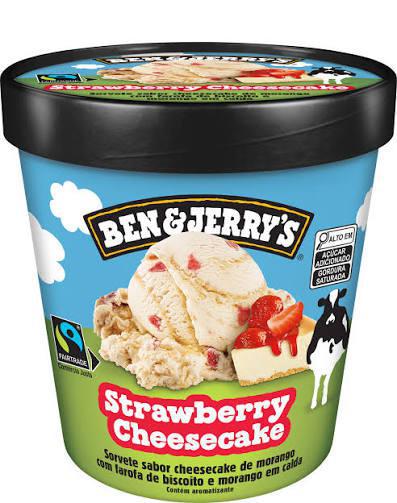 SORVETE BEN JERRYS STRAWBERRY CHEESE CAKE 458ML