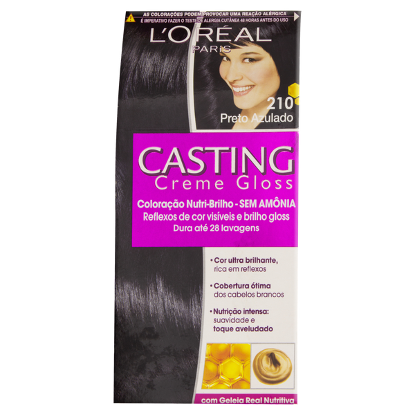 TINTA LOREAL CASTING 210 PRETO AZULADO