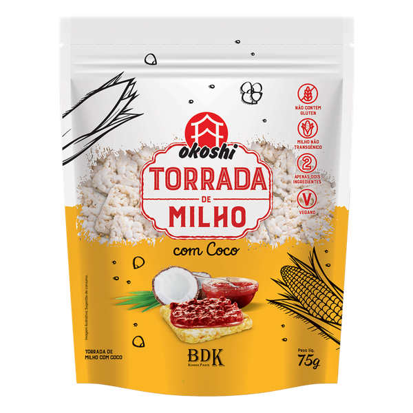 TORRADA OKOSHI INT DE MILHO C COCO 75G
