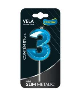 VELA MINI SLIM METALLIC AZUL FESTCOLOR N3