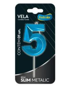 VELA MINI SLIM METALLIC AZUL FESTCOLOR N5