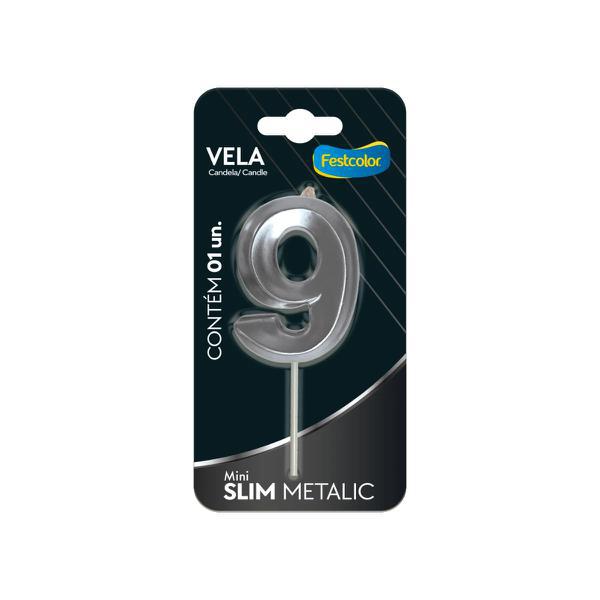 VELA MINI SLIM METALLIC PRATA FESTCOLOR N9