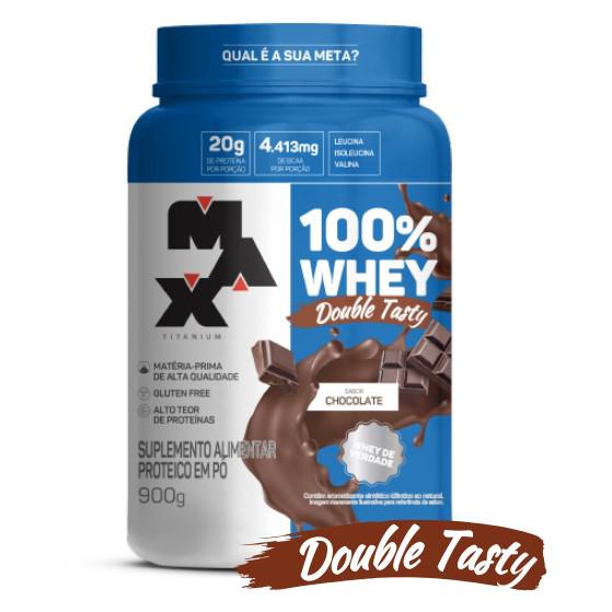 WHEY MAX TITANIUM 900G DUPLO SABOR CHOCOLATE