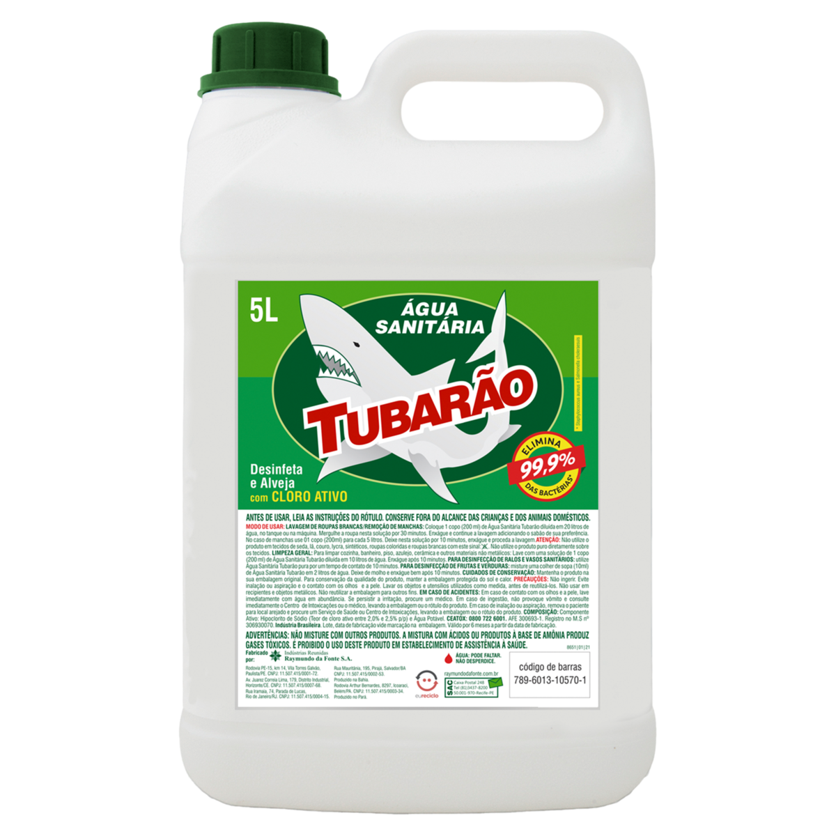 AGUA SANIT TUBARAO 5L
