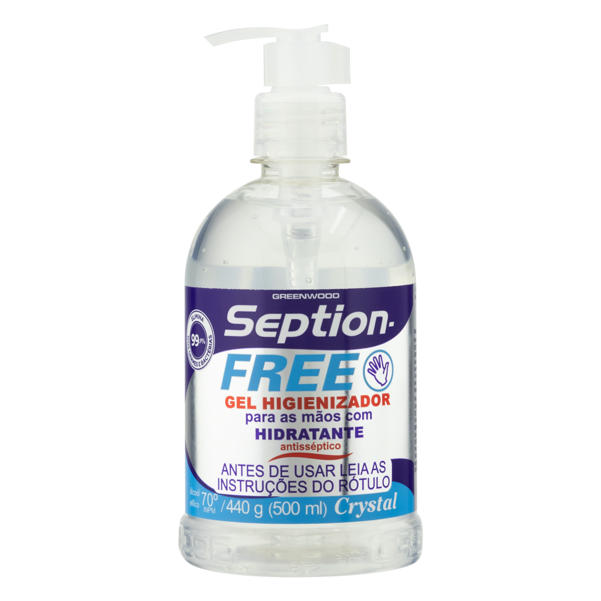 GEL HIGIENIZADOR SEPTIONFREE CRYSTAL 500ML