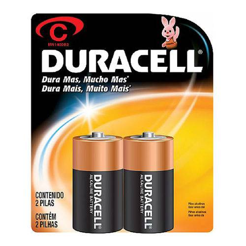 PILHA DURACELL ALCALINA C CT-2 MEDIA