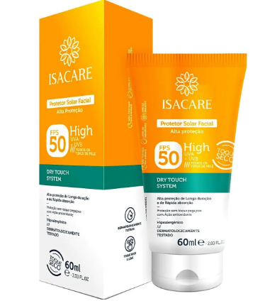 PROTETOR SOLAR FACIAL ISACARE 50FPS