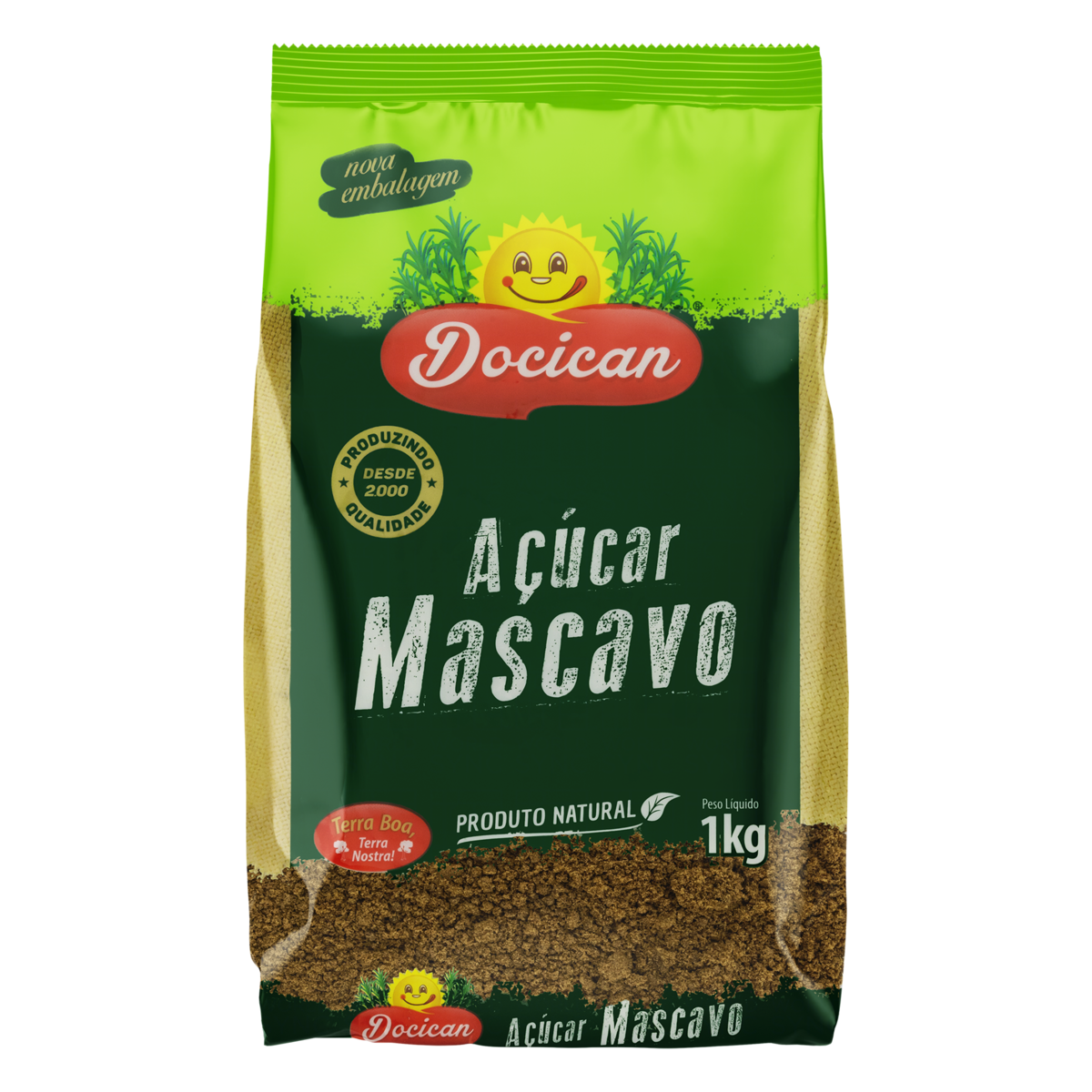 Acucar Docican 1kg Mascavo