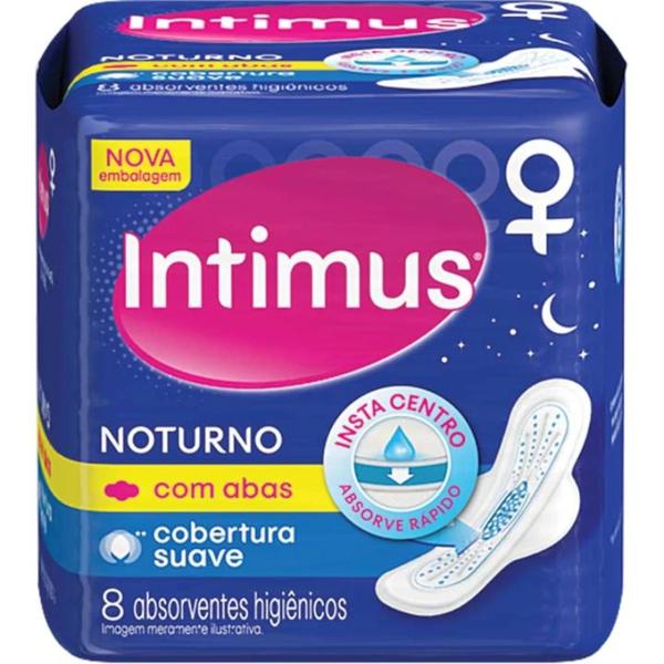 ABSORVENTE INTIMUS  NOTURNO SUAVE COM ABAS 1X45 un
