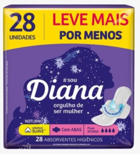 ABSORVENTES COM ABAS DIANA NOTURNO SUAVE