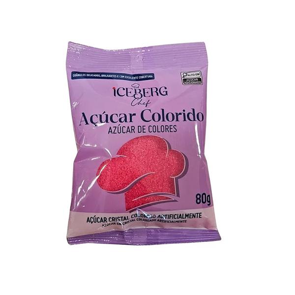 AÇUCAR COLORIDO ROSA 80G ICEBERG