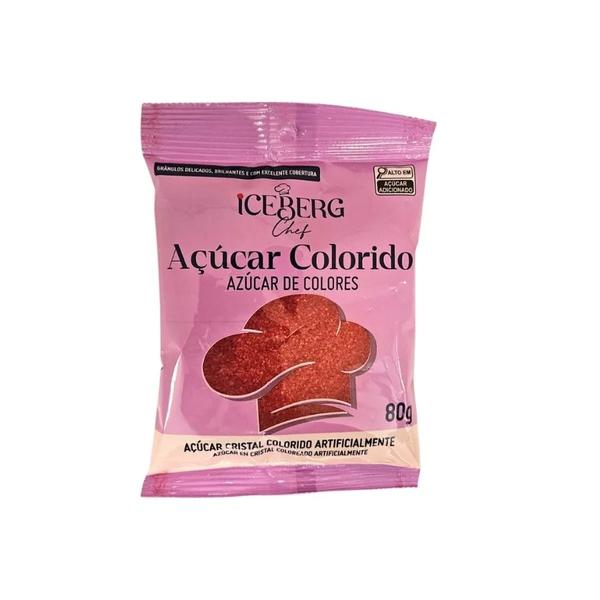 AÇUCAR COLORIDO VERMELHO 80G ICEBERG