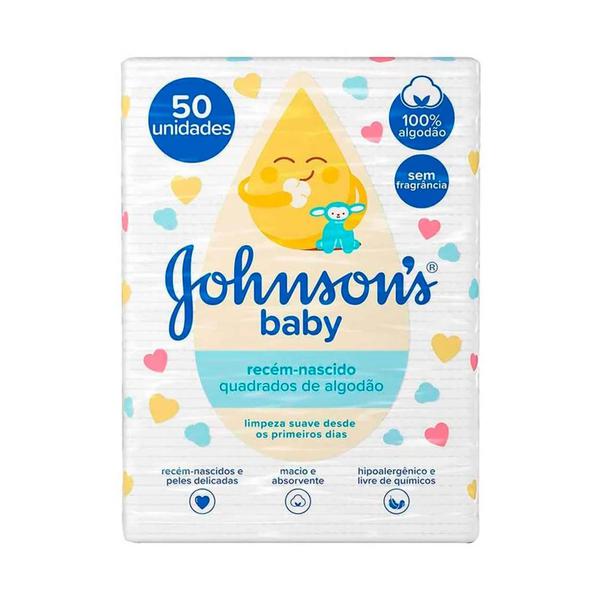 ALGODAO JOHNSONS BABY 50UN QUADRADO