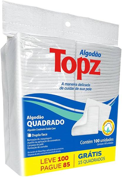 ALGODAO TOPZ 100UN QUADRADO  L100 P85
