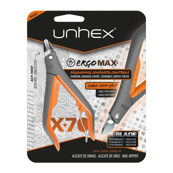 ALICATE P/ UNHAS UNHEX X70 LARANJA