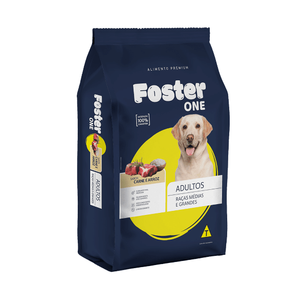 RACAO C FOSTER 1KG ADULT TOD RCS CARNE