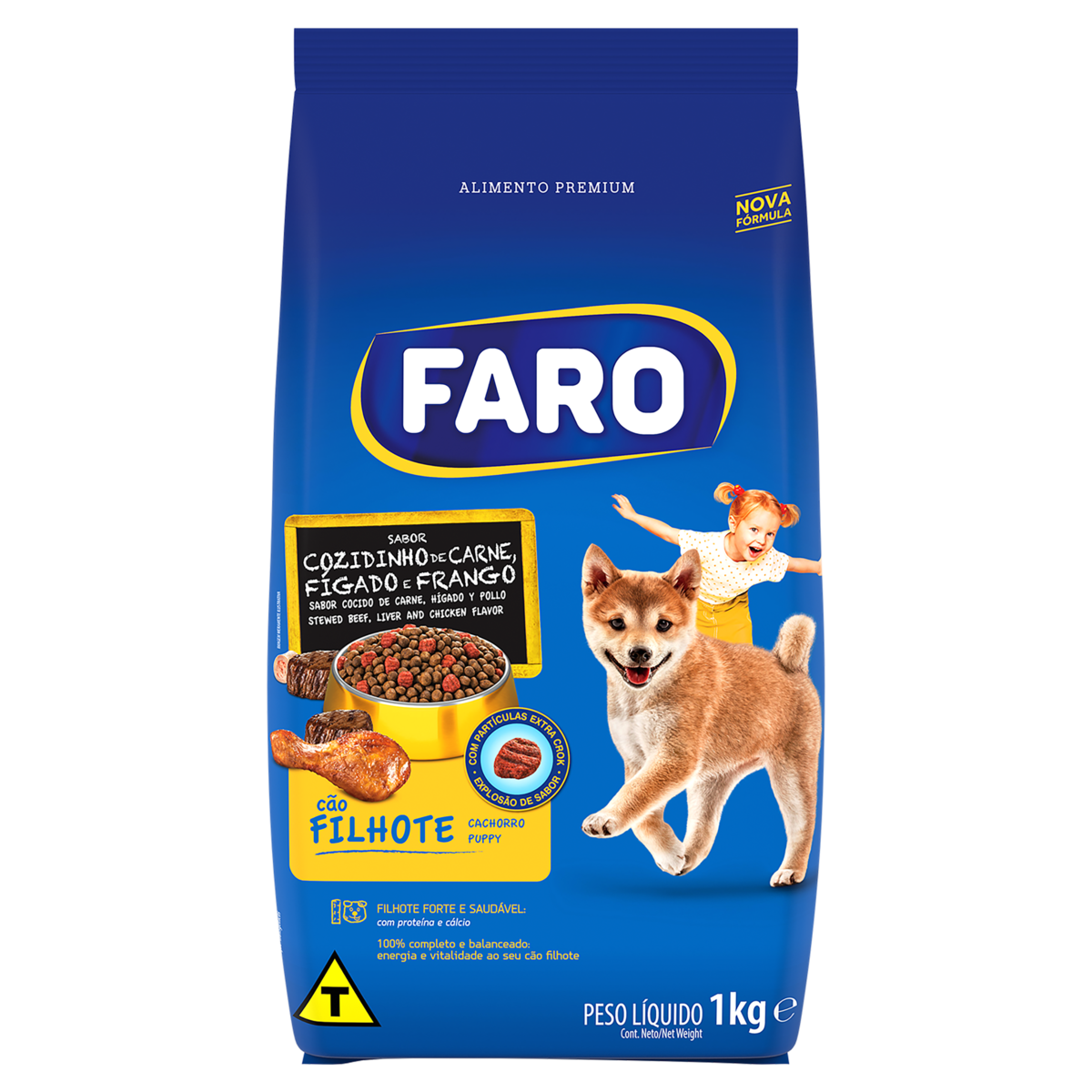 RACAO FARO FILHOTE COZ CARNE FIG FRANGO 1KG